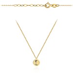 Naszyjnik złoty diamentowane kółeczko w gładkiej oprawie super lekki pr. 375