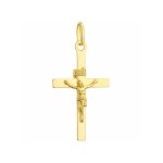 Złoty krzyżyk gładki z wizerunkiem Jezusa