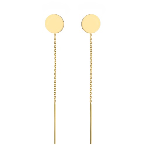 Kolczyki przewlekane złote kółka