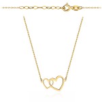 Naszyjnik złoty dwa serca super lekki pr. 375