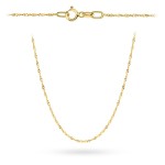 Gold chain - Singapore weave, 45 cm, super light pr. 375