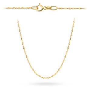 Gold chain - Singapore weave, 45 cm, super light pr. 375