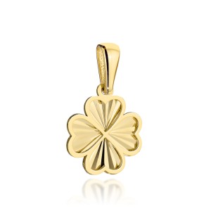 Zawieszka złota z diamentowaną koniczyną