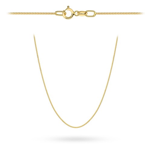 Łańcuszek złoty pr. 375 - splot pancerka gładka 38 cm super lekki