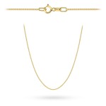 Łańcuszek złoty pr. 375 - splot pancerka gładka 42 cm super lekki