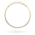 Gold bracelet, diamond-cut on one side, 2.5 mm
