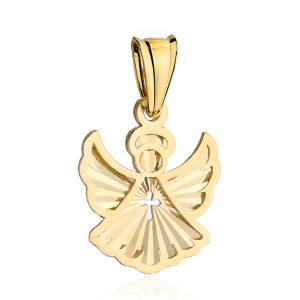 Zawieszka złota diamentowany aniołek pr. 375