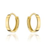 Gold smooth hoop earrings on creole pr. 375