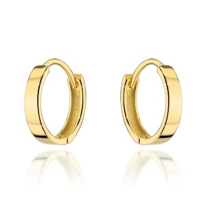 Gold smooth hoop earrings on creole pr. 375