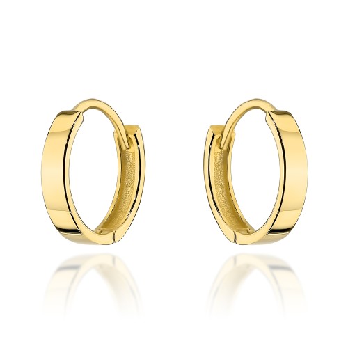 Gold smooth hoop earrings on creole pr. 375