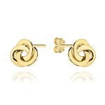 Gold earrings braided on a stud 375