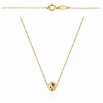 Necklace with a diamond-cut gold ball, super light, 45 cm, 375