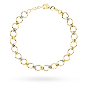 Bransoletka złota ze splecionymi kółeczkami