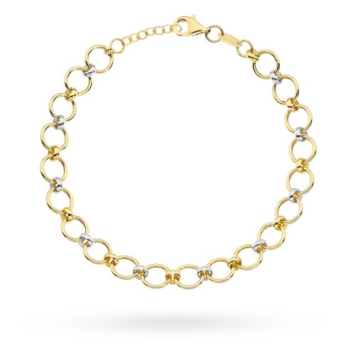 Bransoletka złota ze splecionymi kółeczkami