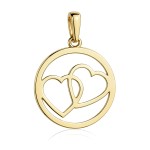 Zawieszka złota dwa serca w kole