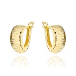Kolczyki złote żłobione zaokrąglone pr. 585