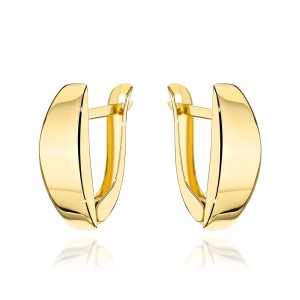 Smooth gold earrings, 585
