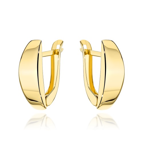 Smooth gold earrings, 585