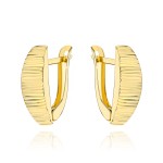 Kolczyki złote zdobione żłobieniem w poprzek pr. 585