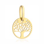 Zawieszka złota okrągła drzewko szczęścia