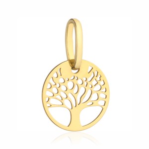 Zawieszka złota okrągła drzewko szczęścia