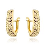 Gold teardrop earrings with diamonds, 375
