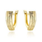 Kolczyki złote zdobione żłobieniem pr. 375