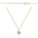 Gold rhodium-plated knot necklace