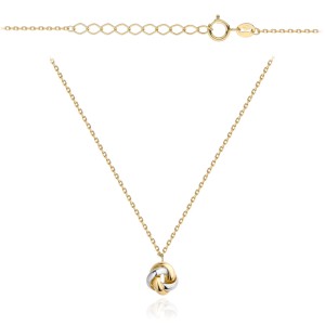 Gold rhodium-plated knot necklace