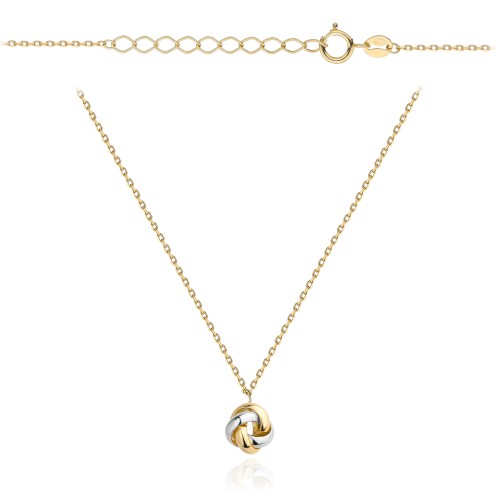 Gold rhodium-plated knot necklace
