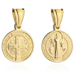 Very large golden Saint Benedict medallion