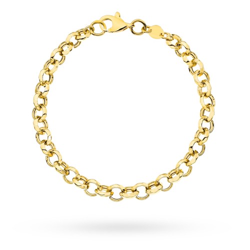 Gold Bracelet with Decorated Rollo Chain