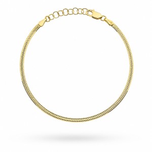 Gold bracelet, diamond-cut on one side, 2.5 mm