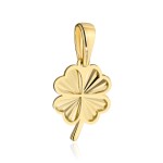 Zawieszka złota diamentowana koniczynka z łodygą pr. 375