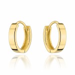 Gold hoop earrings, smooth, 375