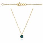 Naszyjnik złoty z kamieniem - London blue topaz
