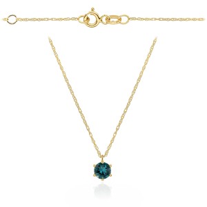 Naszyjnik złoty z kamieniem - London blue topaz