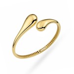 Rigid gold bracelet from the "BONO ROSSO" collection - smooth teardrops
