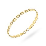 Gold bracelet with a regular pattern and diamond-cut elements