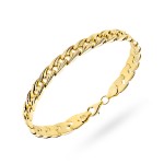 Gold bracelet with a braid pattern decorated with diamond cutting