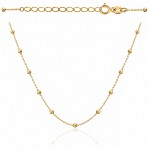 Naszyjnik złoty delikatne diamentowane kuleczki 42+3 cm