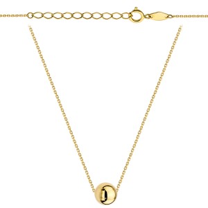 Naszyjnik z jedną złotą kuleczką super lekki 45cm pr. 375