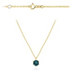 Naszyjnik złoty z kamieniem - London blue topaz