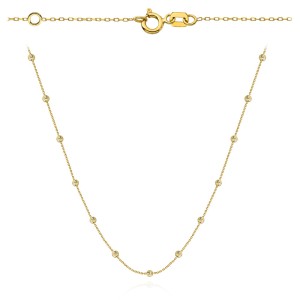 Naszyjnik złote diamentowane kulki choker 36+3cm