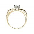 Ażurowy złoty pierścionek pr. 333 cyrkonie serca 1.71