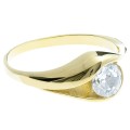 Złoty pierścionek pr. 333 duży kamień cyrkonia 2.1042